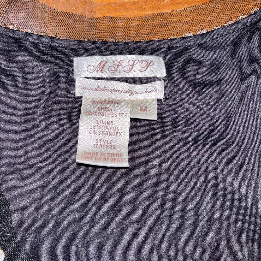 Maxx Studio Specialty Products Black Embroidered Sequined Sleeveless Top Medium - Picture 2 of 5